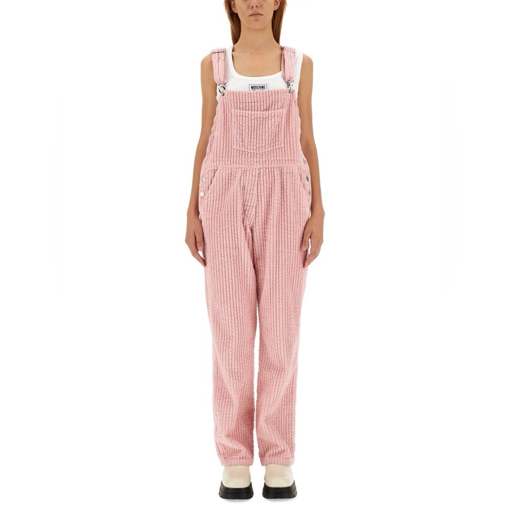 MOSCHINO JEANS Straight Leg Corduroy Dungarees Overall Jumpsuit - Picture 4 of 12
